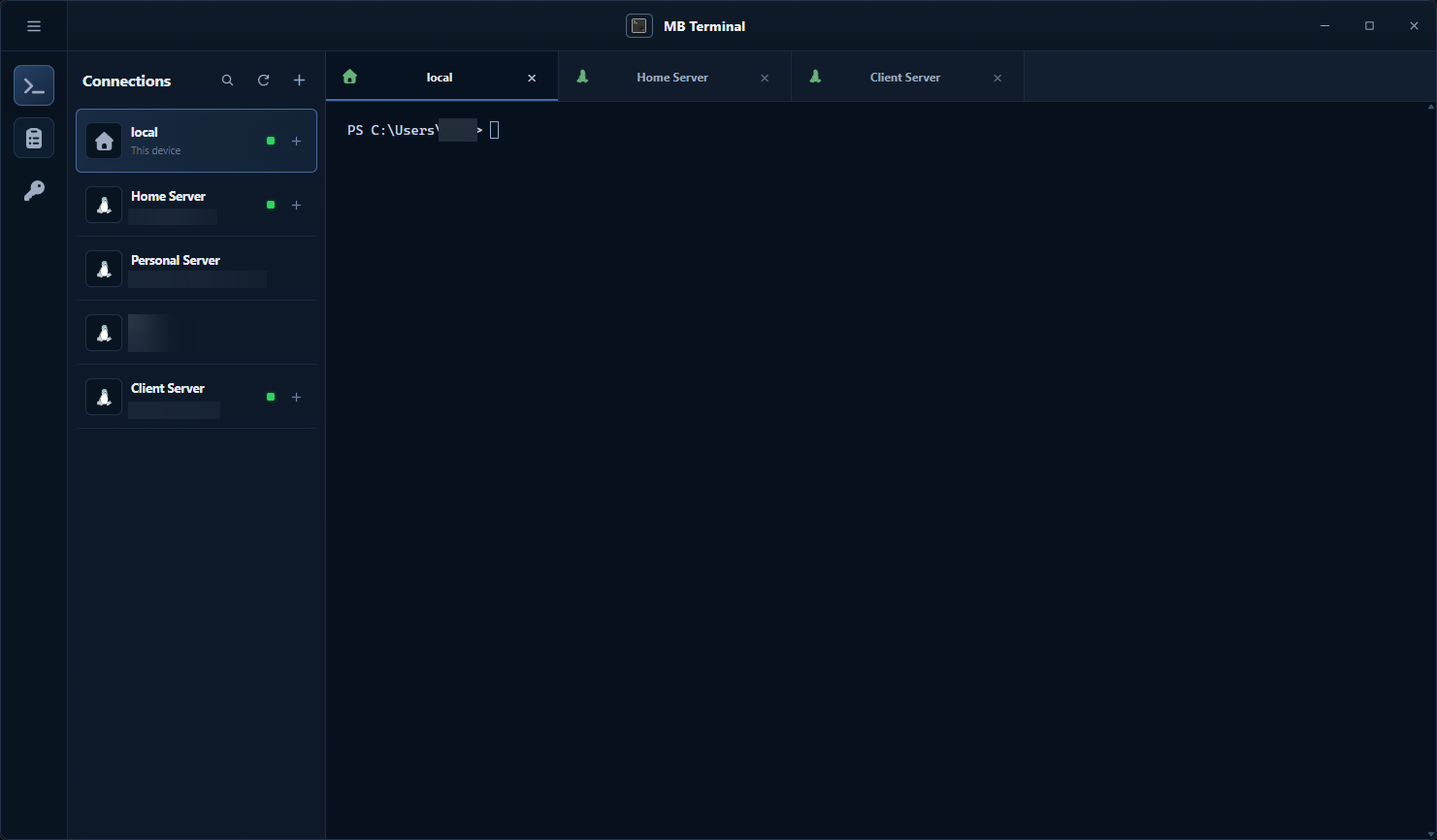 MadeBasic Terminal showing a local Windows PowerShell session