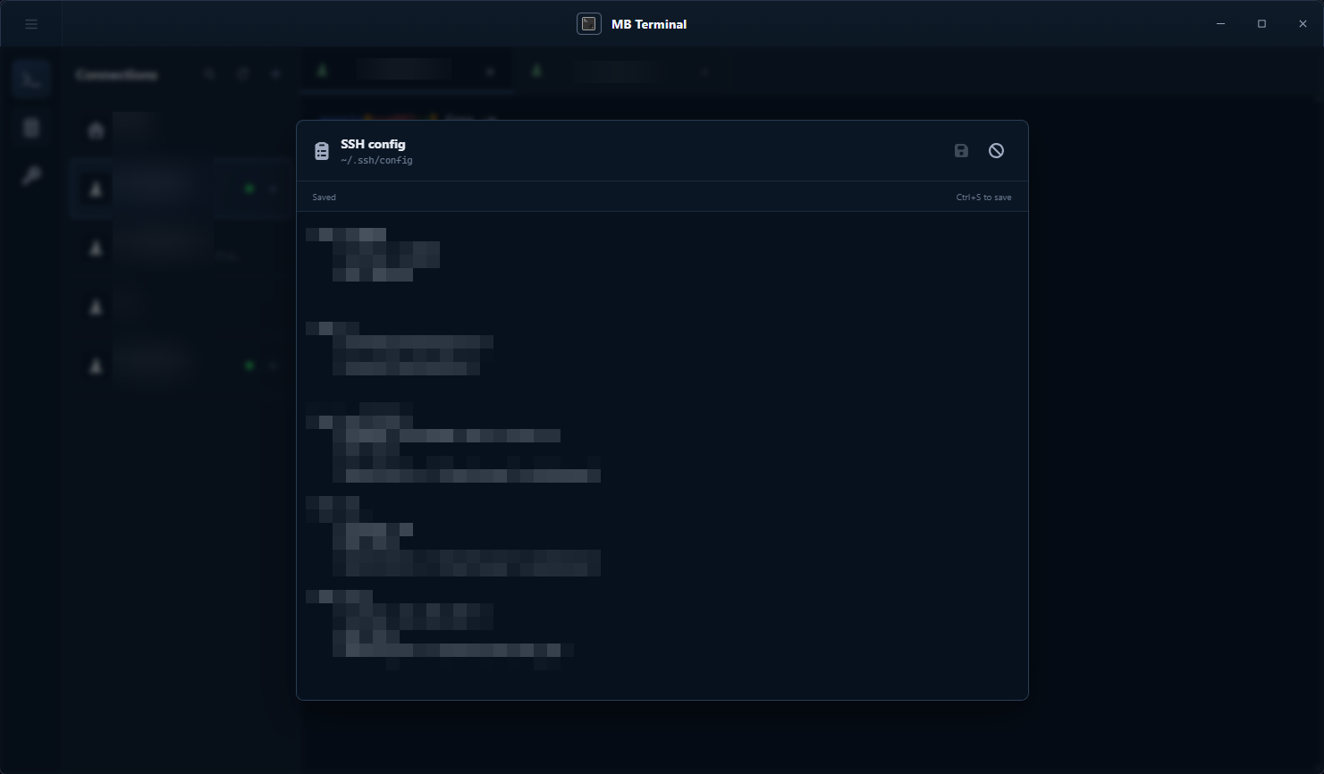 MadeBasic Terminal SSH config editor